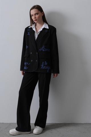 Soonaksesuar Kalpli Ceket Takım - Siyah Siyah