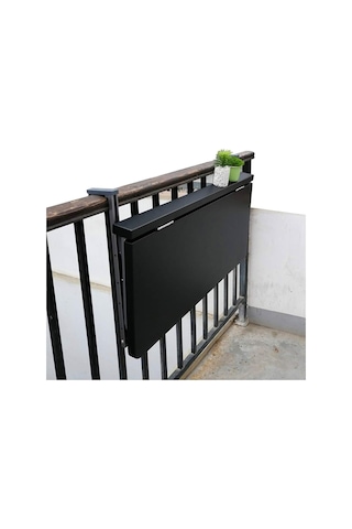 Dış Mekan Katlanır Yan Sehpa - Balkon Veranda Duvar Masası, Kompakt Ve Yerden Tasarruf Sağlayan Bahçe Masası, Bahçe Ve Daire İçin İdeal Siyah, 100 X 39 Cm Diğer