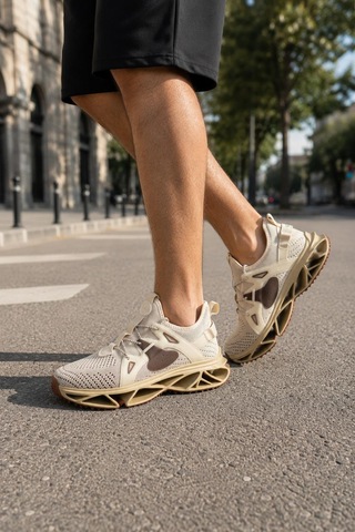 Modaonn Nefes Alabilen Triko Dokusu Ve Modern Tasarımıyla Erkek Sneaker Bej