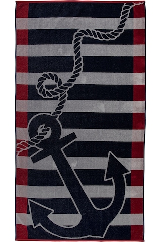 Özdilek Cannes Grey Anchors Kadife Plaj Havlusu 86x162 400109