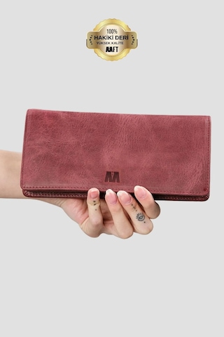 Mft Leather Golden 3367 Hakiki Deri Telefon Bölmeli Unisex Cüzdan Bordo