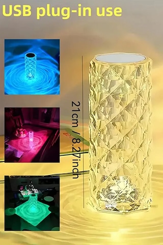 Kumandalı Ve Dokunmatik Kristal Masa Lambası Diamond Table Lamp Usb Charging Touch Lamp