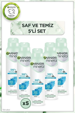 Mineral Saf&temiz Sprey Deodorant 5'li Set Duş Lifi Hediyeli