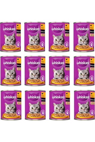 Whiskas Tavuklu Yetişkin Konserve Kedi Maması 400 Gr X 12 Adet