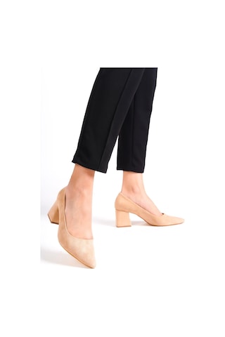 Mubiano Mbzfr601-sn Kadın Süet Blok Topuklu 6 Cm Sivri Burun Nude Stiletto & Topuklu Ayakkabı Nude