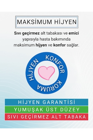 Paddlers 2x30 60 Adet Hasta Bakım Yatak Koruyucu Örtü (60X90 Boyutunda)