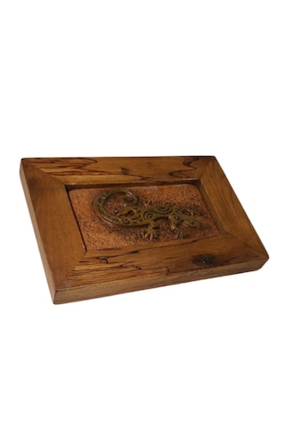 Semender Ahşap Çerçeveli Seramik Elyapımı Handmade Tablo 15 22,5 2,5 Cm Çerçeveli
