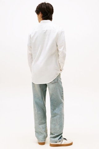 Erkek Tjm Reg Lınen Blend Ls Shırt Ext Shirts Ecru