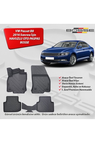 VW Passat B8 / B8.5 Paspas Araca Özel 2015 - 2025 BOSSE 3D Havuzlu Oto Paspas