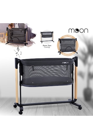 Huggy Moon Oyun Parkına Dönüşebilen Anne Yanı Elektrikli Beşik