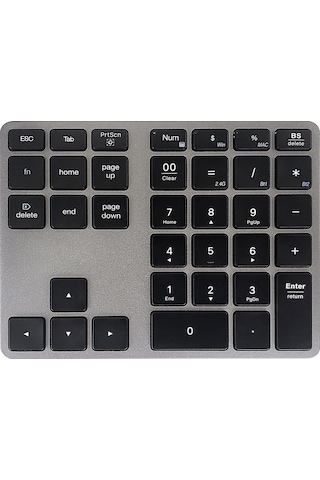 Reedark Kablosuz 35 Tuşlu Sayı Klavyesi 2.4g+bt5.0 Çift Mod 300mah Şarjlı Akü Alüminyum Kasa Muhasebe/finans İçin Siyah Diğer