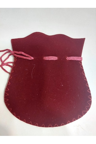 Bordo Kadife Kese Boy 12x10cm Hıdırellez Takı Altın İçin 1 Adet