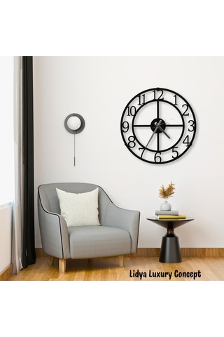 Metal Duvar Saati 40 Cm - Sessiz Mekanizma Mat Siyah Elektrosta Siyah
