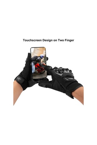 Novahub 4 Mevsim Motosiklet Eldiveni Aumotop Lh-03 - Dokunmatik Ekran, Güneş Koruma, Kaymaz Eldiven Siyah-gri M Boyut