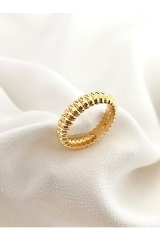 Kadın Altın Renk Vintage Burgu  Yüzük Çok Renkli