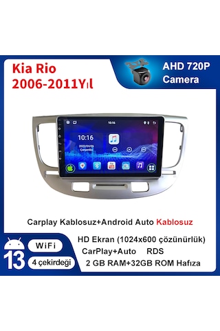 Kia Rio 2006-2011yıl 2gb Ram 32gb Rom Carplay Navigasyon Multimed