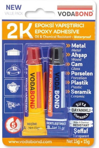 Vodabond Suya Dayanıklı Çok Amaçlı Epoksi Plastik Yapıştırıcı 30 Gr.