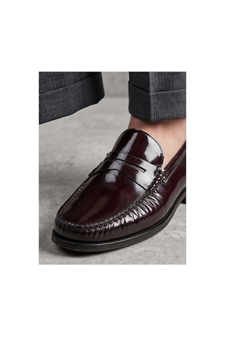 Crc Ayakkabı %100 Hakiki Deri Rugan Erkek Loafer - El İşçiliği Premium Klasik Ayakkabı - Burgundy Patent Bordo