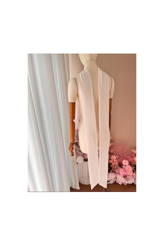 Ezni Atelier Beyaz Şifon 250 Cm Gelinlik Nişanlık Fuları Beyaz Beyaz