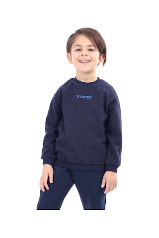 Toontoy Unisex Çocuk Nakışlı Sweatshirt Lacivert