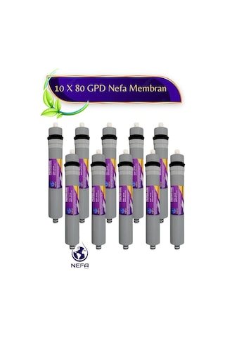 Su Arıtma Cihazı Ana Filtresi, 10 Adet 80gpd Nefa Membran Filtre