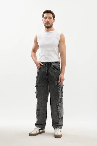 Banny Jeans Erkek Kargo Cepli Jean Pantolon Gri