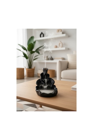 Zen Mistik Duman Şelalesi Tütsülük Dağ Tasarımlı Geri Akışlı Buhurdanlık Meditasyon Yoga Hediye