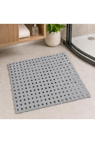 Poomy Banyo Yer Karosu 33x33 Cm, Kaymaz Plastik Duş Matı, Geçmeli Modüler Banyo Paspası, Su Tahliye Delikli Islak Z Çok Renkli