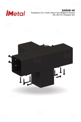 Sarar 85 X 85 Mm Ahşaplar İçin 4 Yollu Orta Bağlantısı