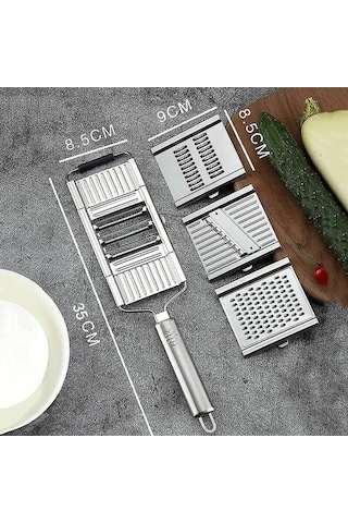 Mutfak Mandolin Sebze Doğrayıcı 4'ü 1 Arada Manuel Paslanmaz Çelik Çok Fonksiyonlu Sebze Doğrayıcı 4 Modlu Dilimleyici Mutfak M Diğer