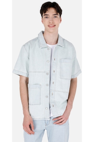 Colin's Colins 031 Waya Normal Kesim Shirt Yaka Mavi Erkek Jean Kısa Kol Gömlek Cl1069577 Cl1069577 Q1.v1 Dn43541 Denim