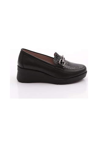 Dgn 1041 Kadin Kalin Taban Comfort Ayakkabi Siyah Yılan