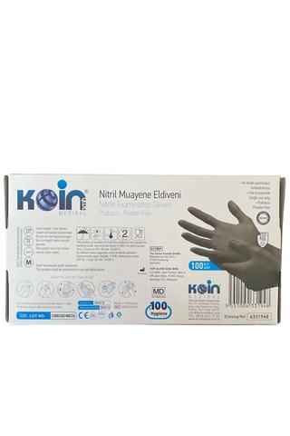 Koinsmh Pudrasız Nitril Muayene Eldiveni Siyah 100'lü