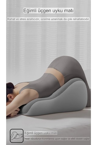 Vıscora Üçgen Pozisyon Yastığı İlişki Ve Dinlenme Pozisyon Desteği 3d Ergonomik Visco 23x50x40 Gri