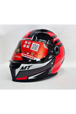 Mt Stinger 2 Tron B15 Şefaf Vizörlü V-28B Kapalı Kask Parlak Kırmızı