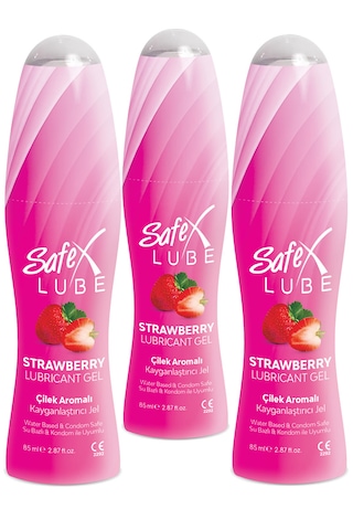 Safex Lube Kayganlaştırıcı Jel Çilek 3 x 85 ML