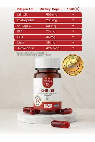 Erbatab Krill Yağı Oil 500 Mg 30 Kapsül