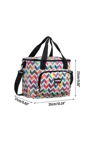 Oxford Kumaş Çift Katmanlı Termal Öğle Yemeği Çantası Yalıtımlı Soğutuculu Taşınabilir Piknik Ve Seyahat Çantası, Omuz Askılı Şık Tote Tasarım Çok Renkli