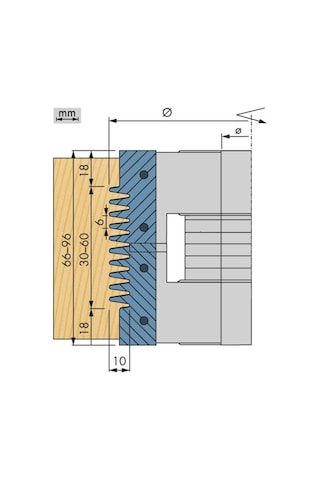 140 Mm Çap V Kurtağzı Göbekli Freze Bıçağı