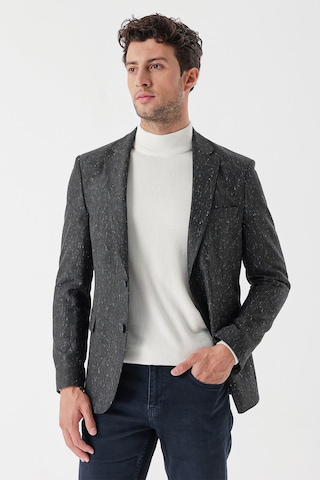 İmza Koyu Yeşil Desenli Mono Yaka Astarlı Çift Yırtmaç 6 Drop Slim Fit Dar Kesim Klasik Ceket 1002235132-koyu Yeşil Koyu Yeşil