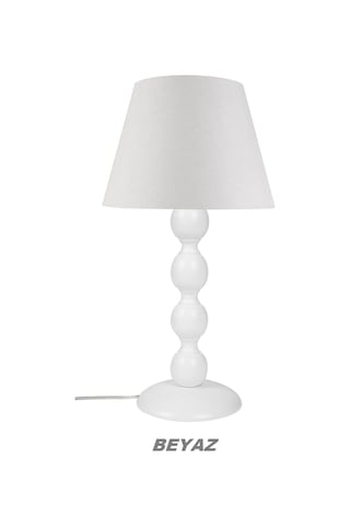 7 Renk Büyük Boncuk Abajur Beyaz Ayak Diğer