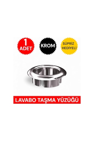 Lavabo Taşma Yüzüğü Krom Her Lavaboyla Uyumlu