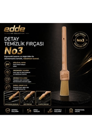 Edde Araba Araç Oto Yıkama At Kılı Detay Fırçası Detailing Fırçası Detaylı Temizlik Fırçası No:3 1