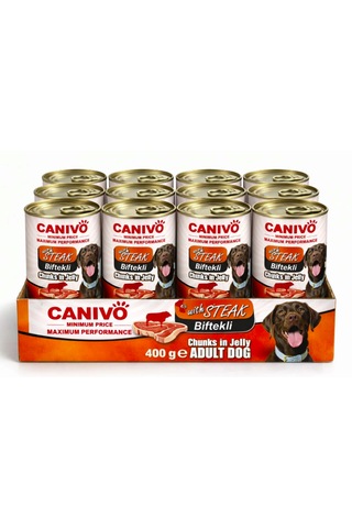 Biftekli Yetişkin Köpek Konservesi 400 Gr 36 Adet