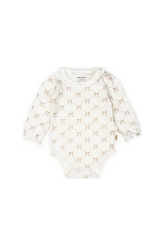 BabyCosy Organic Wear Bebek 2li Uzun Kollu Zıbın Body %100 Organik Pamuk , Bebek - Yenidoğan- Csy8139 Taş Rengi