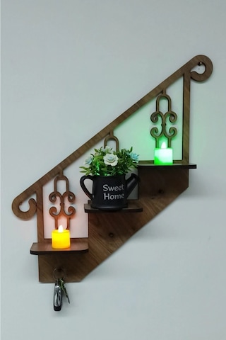 Dekoratif Ahşap Anahtarlık, Çok Amaçlı Dekoratif Raf