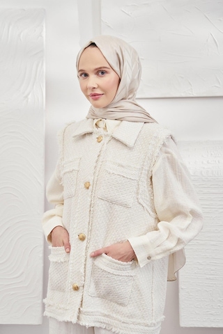 Armanda Jakarlı Şal - Zigzag Desenli - Taş - Taş