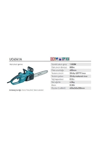 Makita UC4041A 45 CM Elektrikli Ağaç Kesme Makinesi