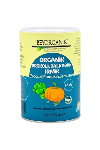Beyorganik Bebek Ek Gıda Gıdası Organik Brokoli Balkabak İrmik +6 ay Ek Gıda 350 G