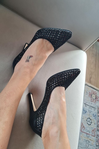 135 5399 Topukla Kadın Taşlı İnce Topuklu Stiletto Abiye Ayakkabı 001
